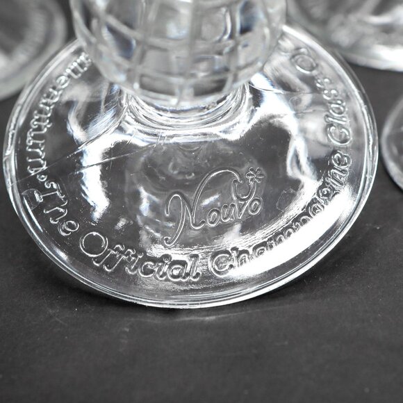 Vintage Nouvo Official Champagne Flute Glasses of The Third Millennium Y2k Globe - Picture 4 of 14